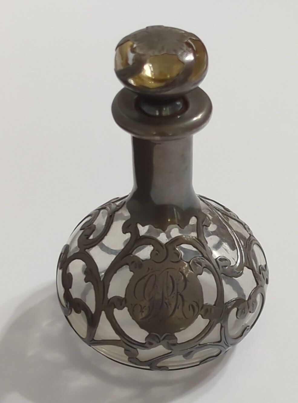 Antique Gorham Sterling Overlay Perfume Bottle