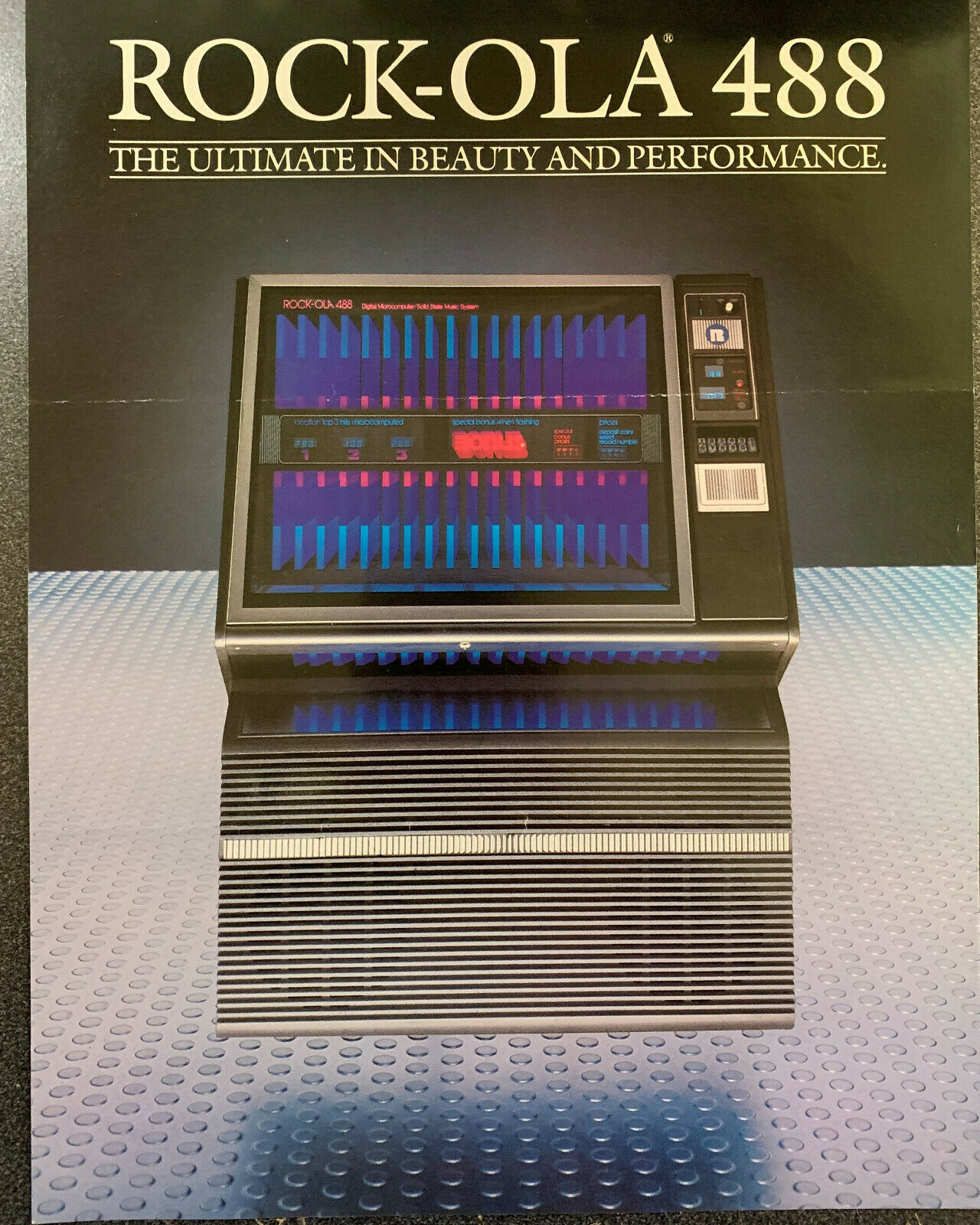 Rock-ola 488 Jukebox Flyer Advertising Brochure 1981 - Good Condition
