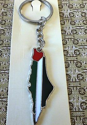 New Palestinian Keychain - W/ Palestine Flag Map And Cities On Back