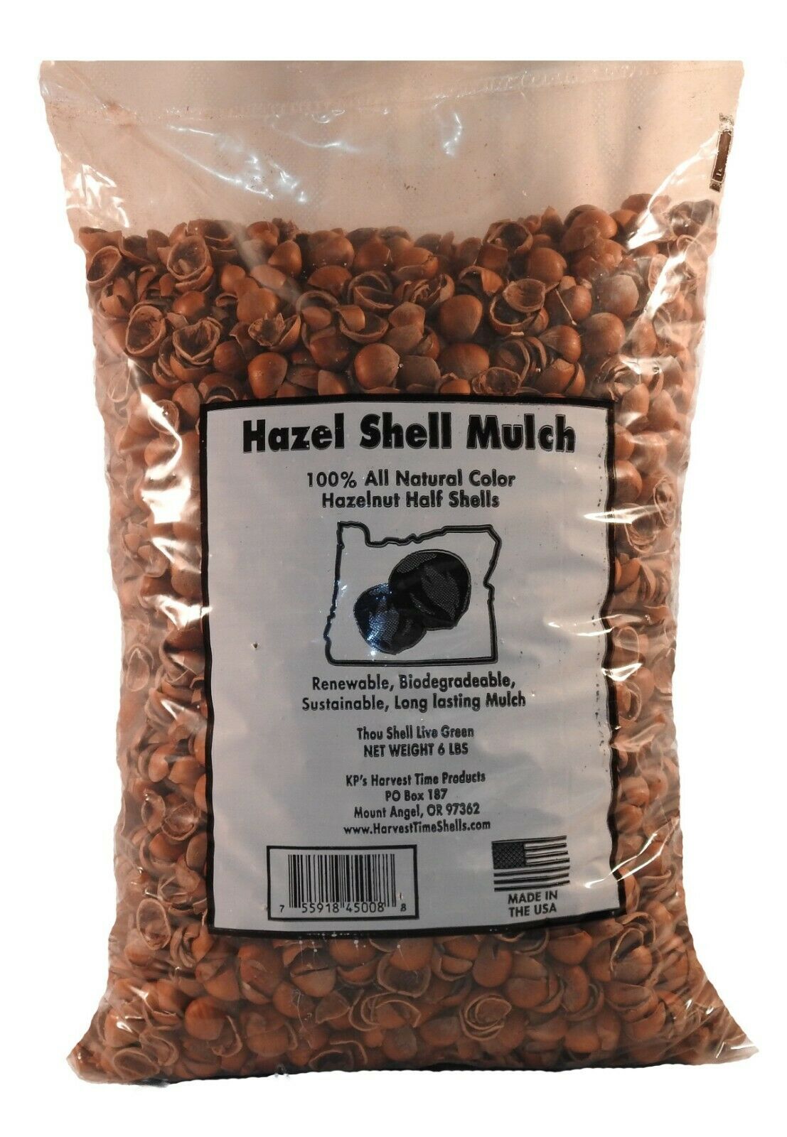 Hazel Shell Mulch - Amendment Product - 6 Lbs.