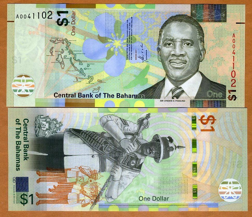 Bahamas, 1 Dollar, 2017, P-77 Unc > Redesigned
