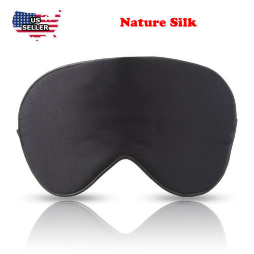 Silk Travel Sleep Eye Mask Cover Padded Blindfold Soft Silky Relax Comfortable