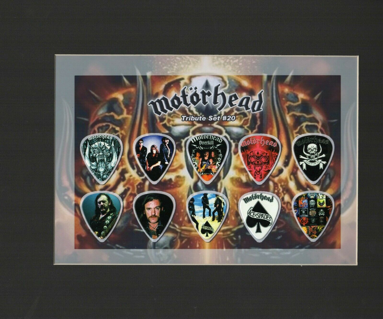 Motorhead Matted Picture Guitar Pick Set Tribute Ace Of Spades Hellraiser