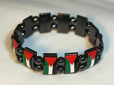 New Palestinian Bracelet - Stretchable Metal Chrome Palestine Flags Wristband
