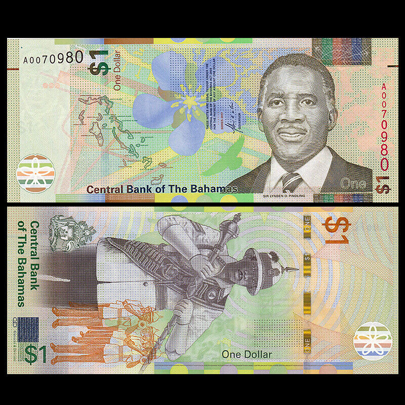 Bahamas 2017 Year 1$ Brandnew Banknotes