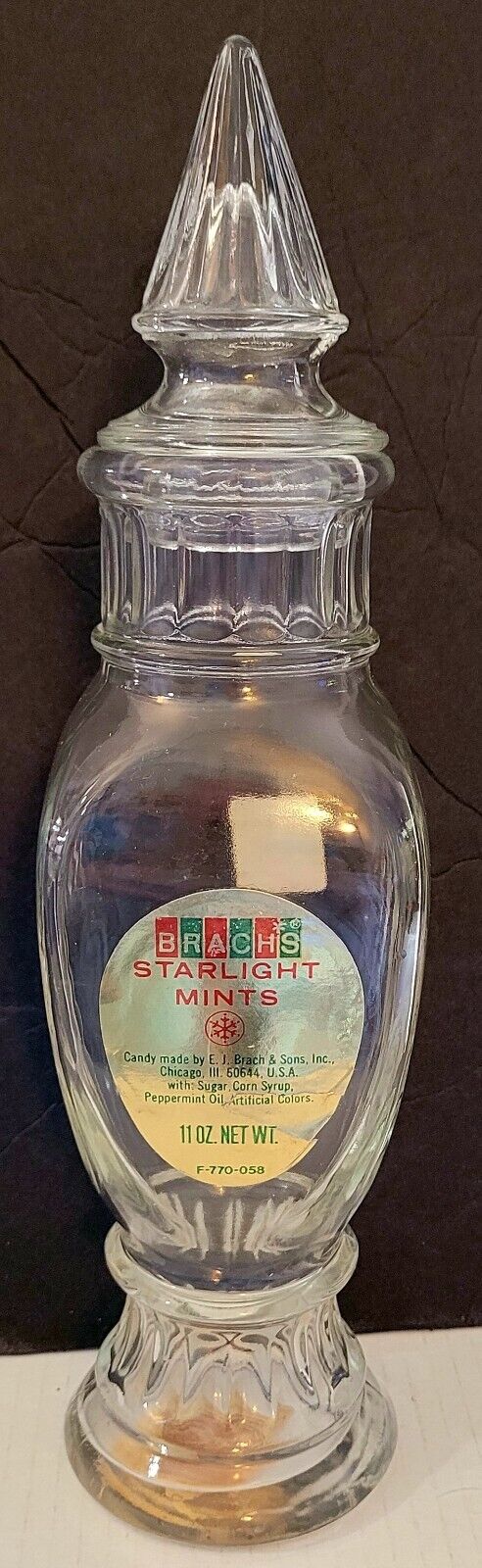 Vintage Brachs Starlight Mints Decanter/jar
