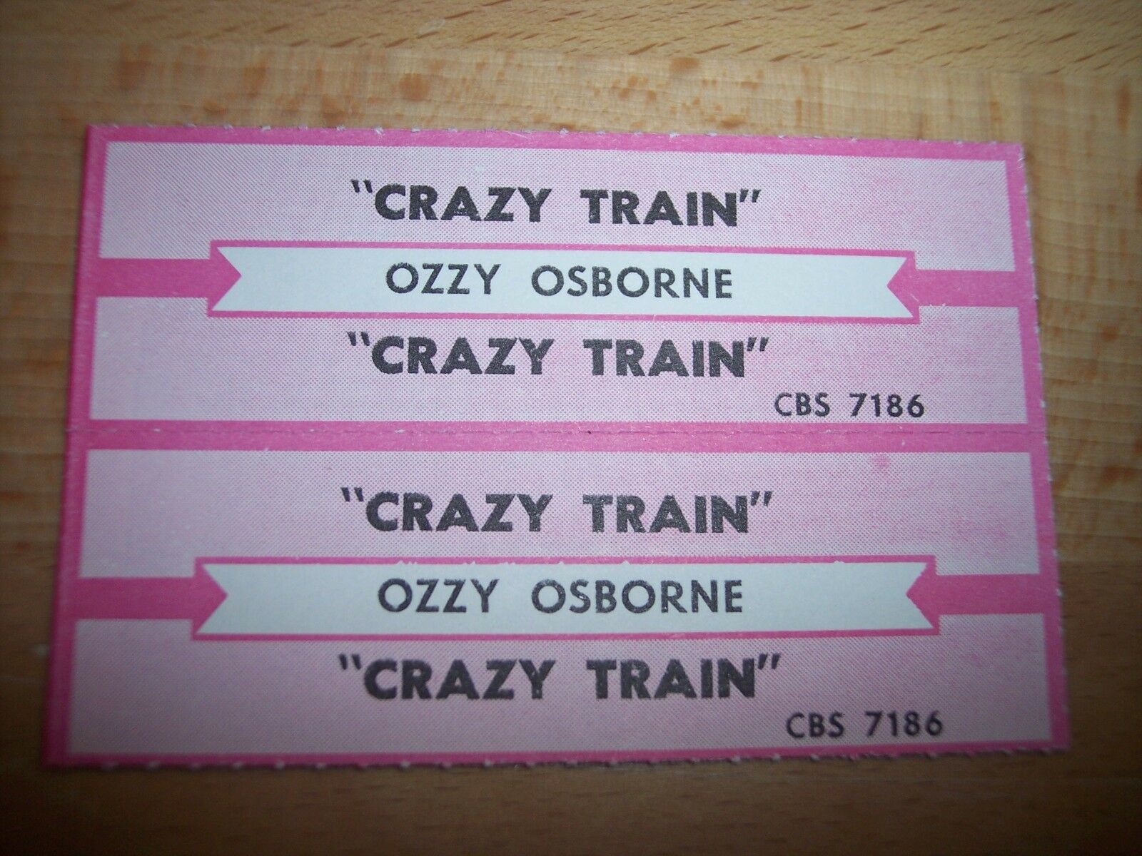 2 Ozzy Osbourne Crazy Train/crazy Train Jukebox Title Strip Cd 7" 45rpm Records