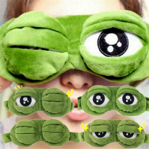 3d Frog Eye Mask Sleep Soft Padded Shade Cover Rest Relax Blindfold Travel Fun