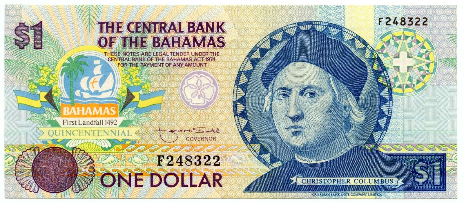 Genuine 1992 Bahamas Dollar | Au/unc Condition