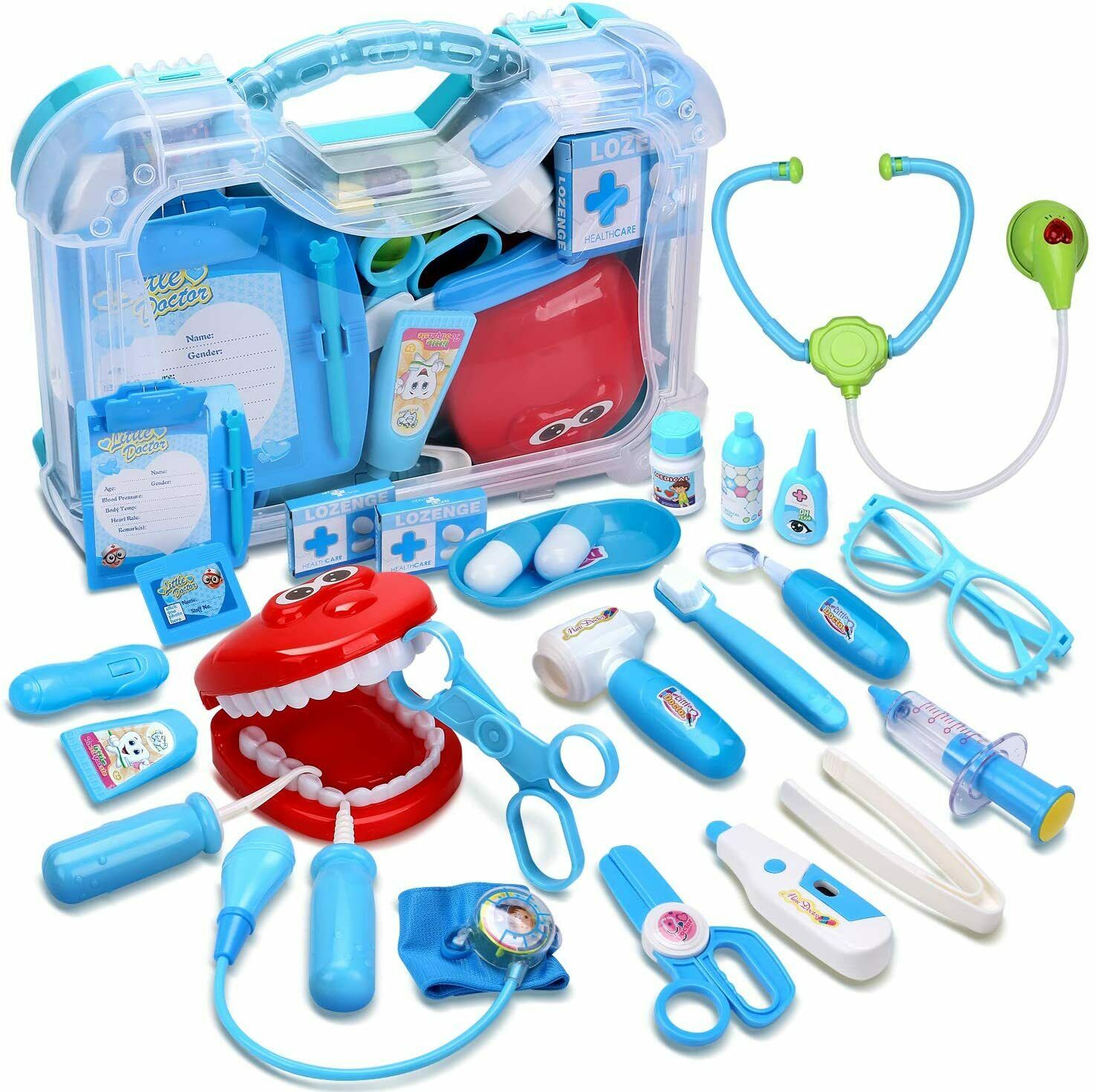 Toy Medical Playset Kit Pretend Play Tools Toy Set 30pcs Dentist Doctor Kit Gift