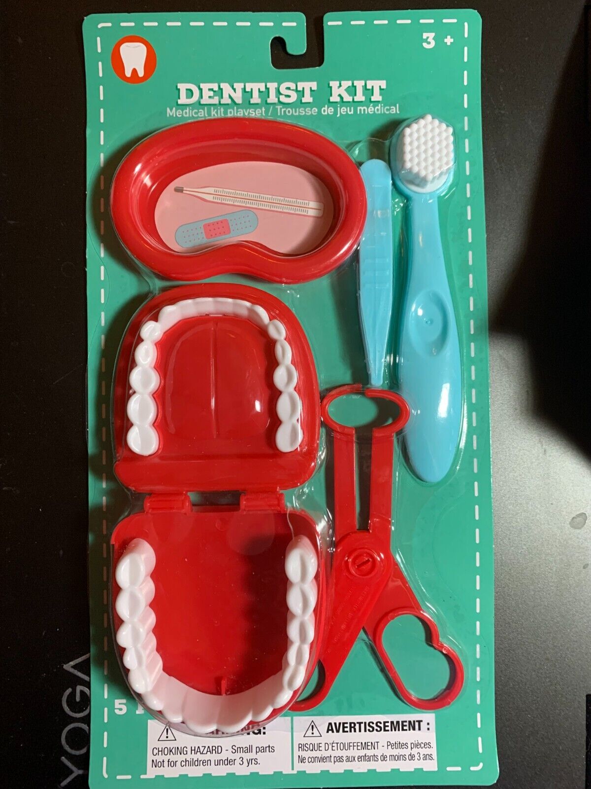 Dentist Kit 5 Pc Playset Nip Red Color Costume Pretend Dental Teeth Fun! Medical