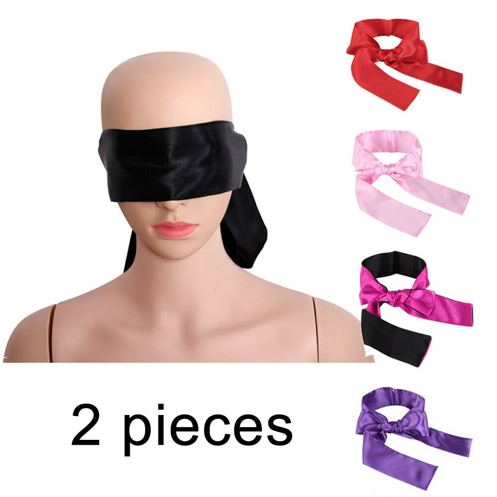 Cytherea 2 Pieces Satin Blindfold Eye Mask Couple Game Cosplay Soft Love Cover