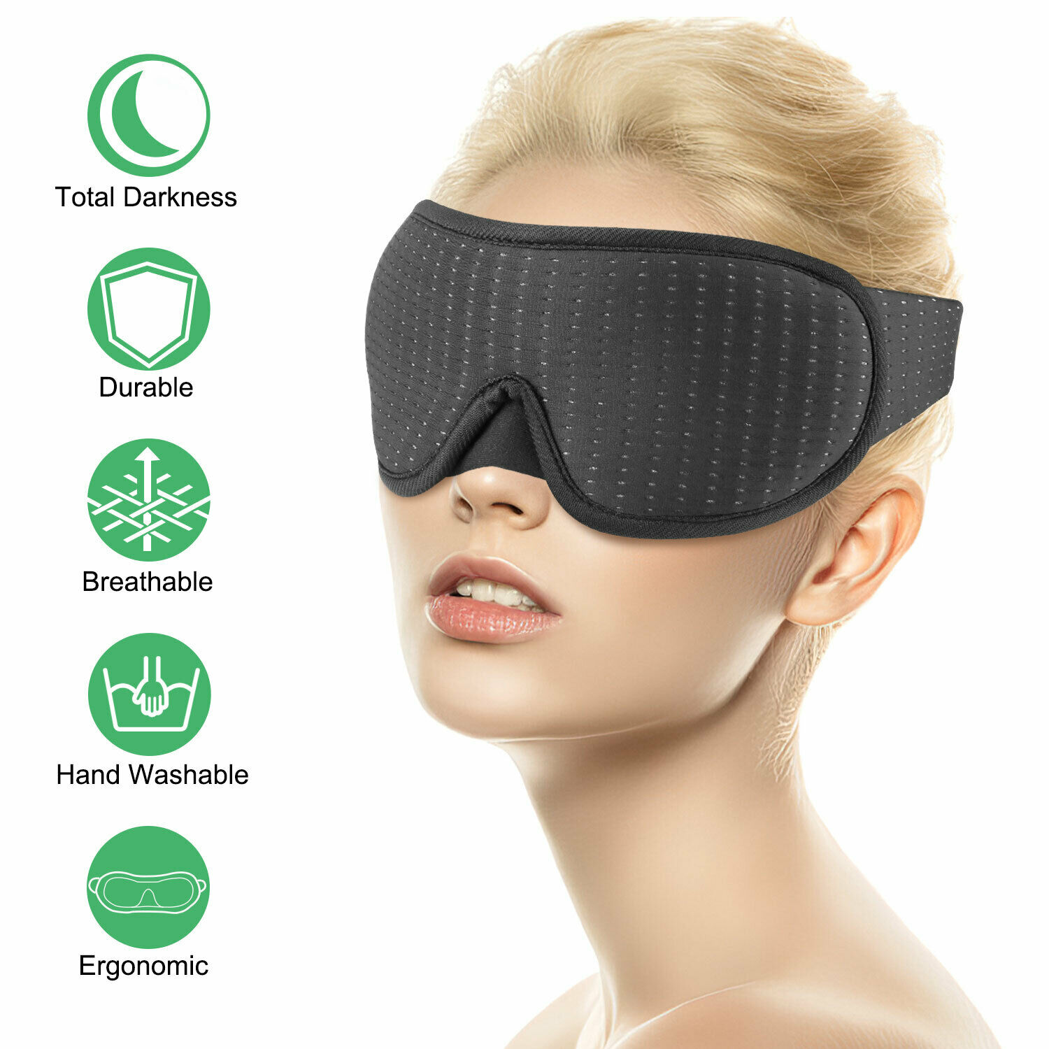 3d Travel Soft Sleep Nap Eye Shade Cover Sleeping Rest Relax Concave Blindfold