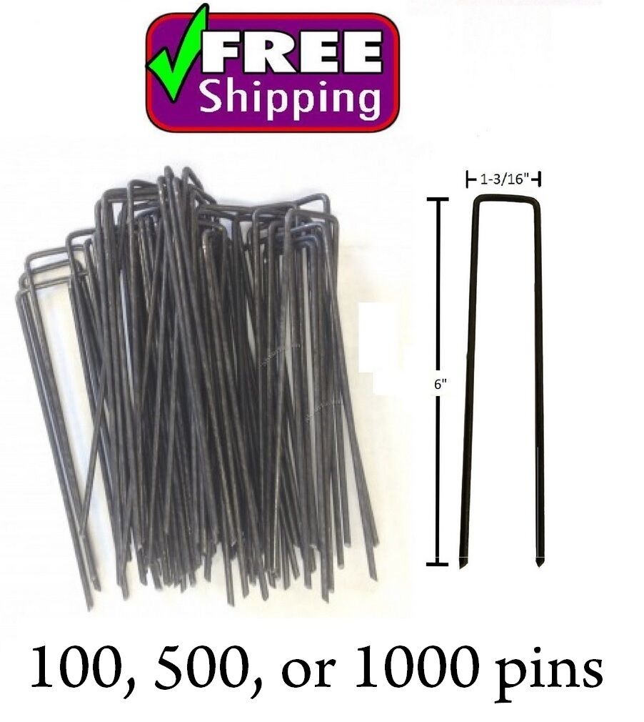 6" Landscape Staples, Sod Staples, Weed Mat Pins, Turf Pins, Anchor Pins Fw6/
