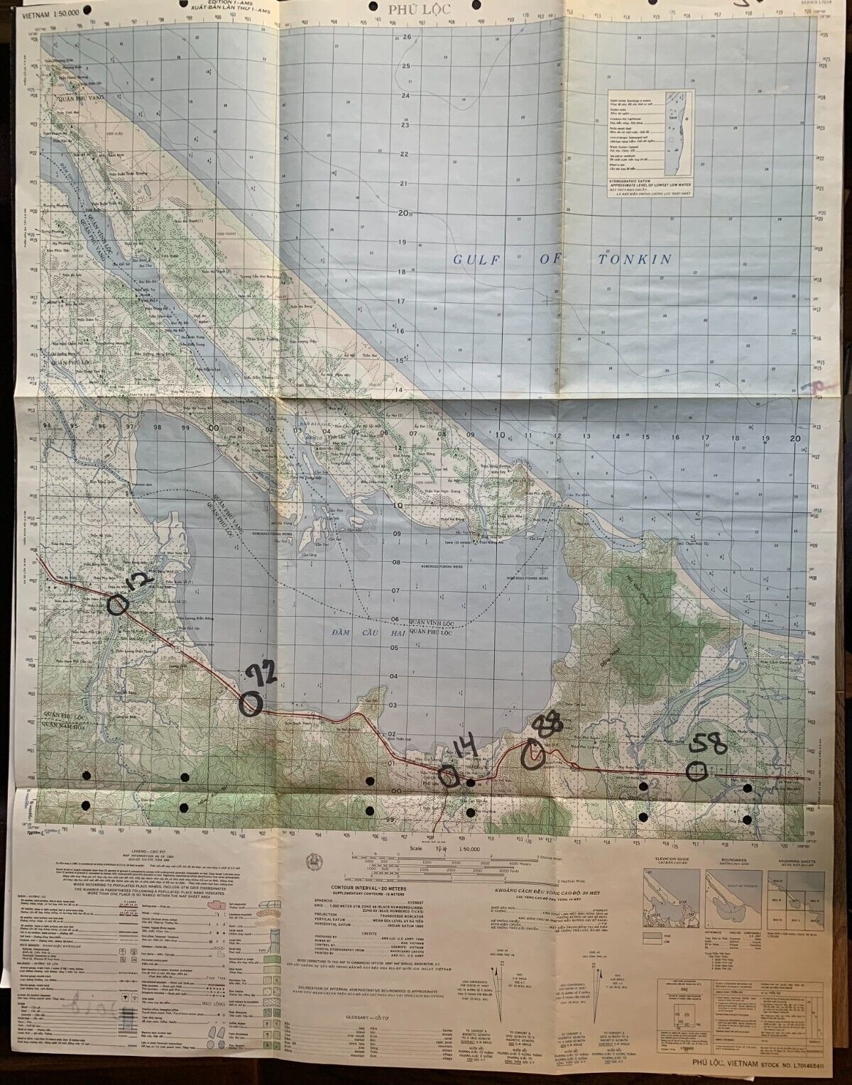 Vietnam War Map U S Army Corp Engineers Bach Ma 6541 Ii 1966 22.5" X 29"